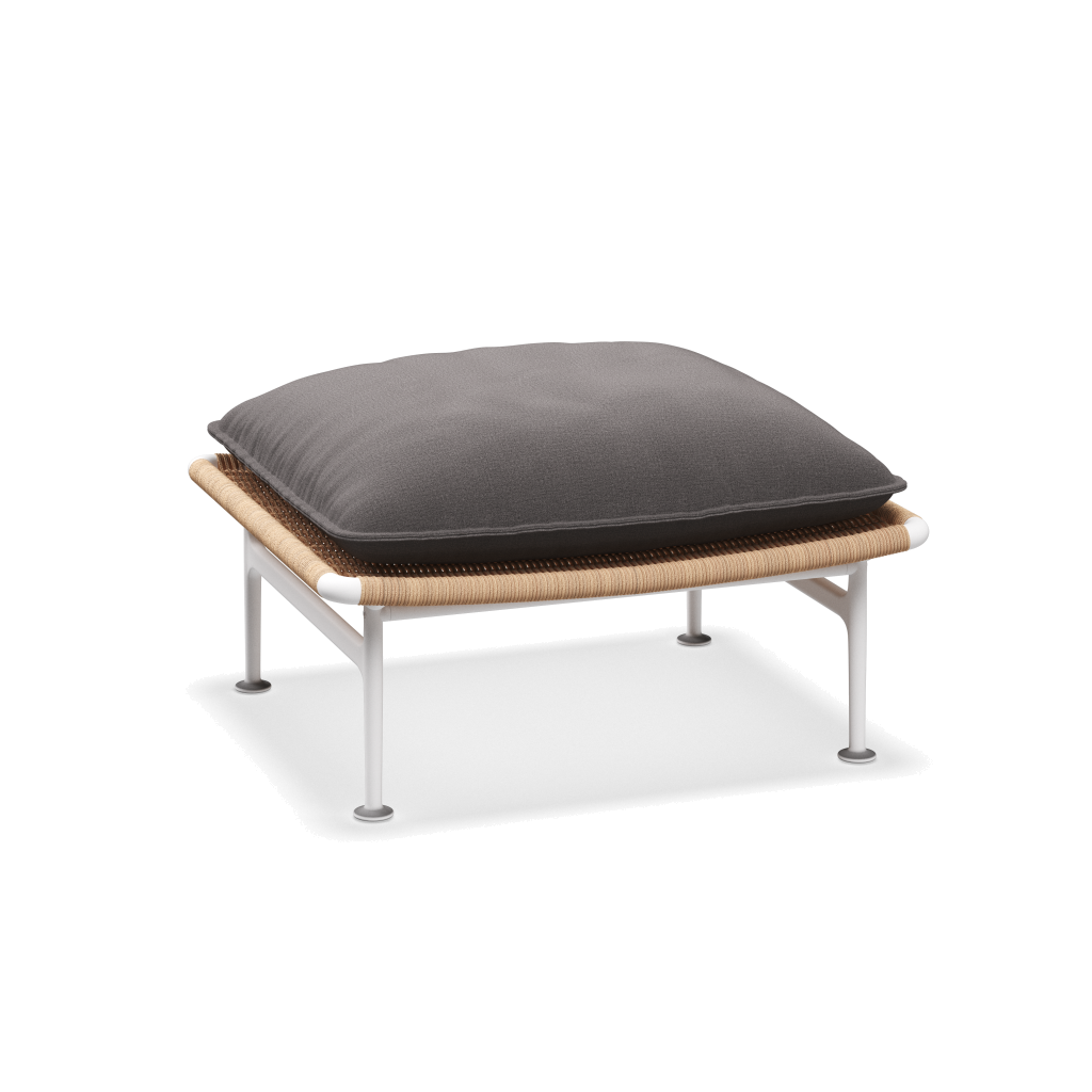 Zenith ottoman — White Wheat met Blend Fog