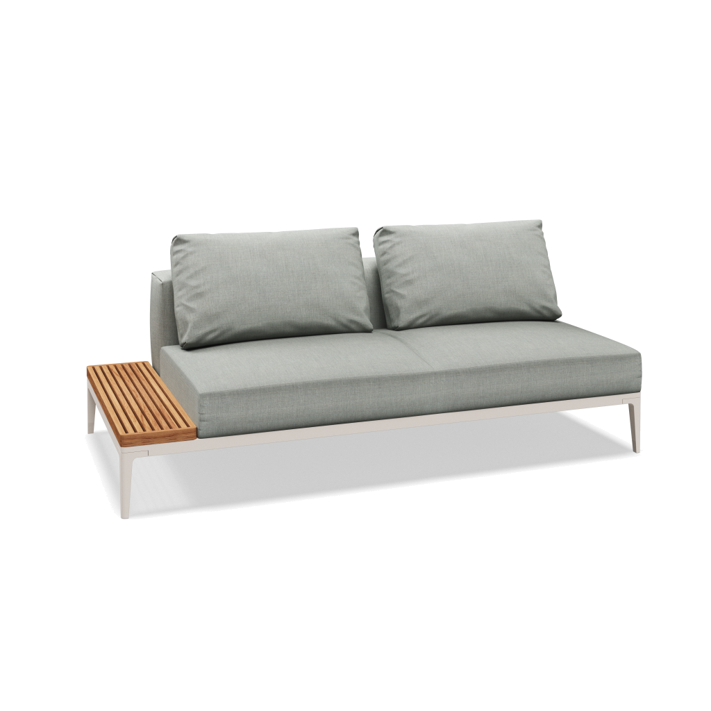 Grid eindelement met tafel teak - Bone Natural Teak met Willa Sage