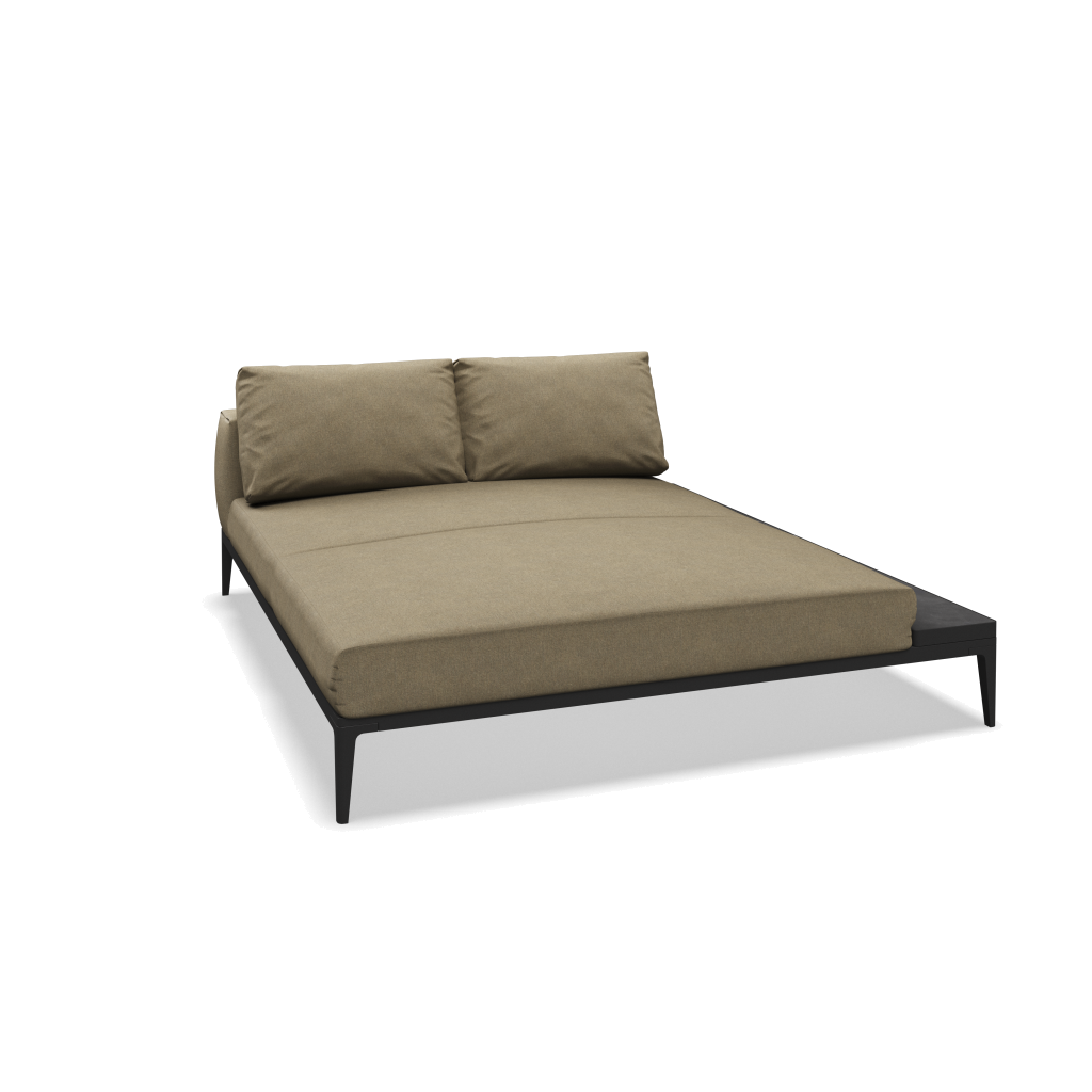 Grid chill chaise-element keramisch - Meteor Nero met Heritage Ashe