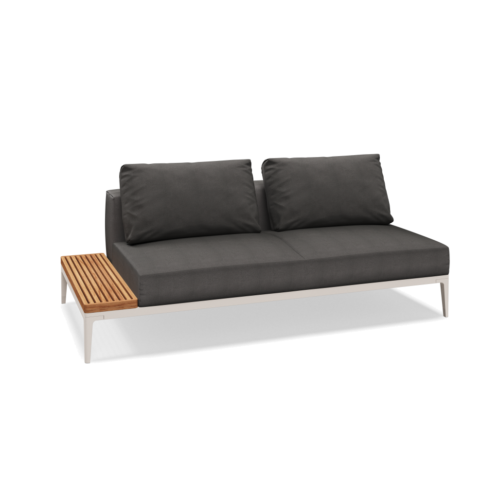 Grid eindelement met tafel teak - Bone Natural Teak met Blend Coal