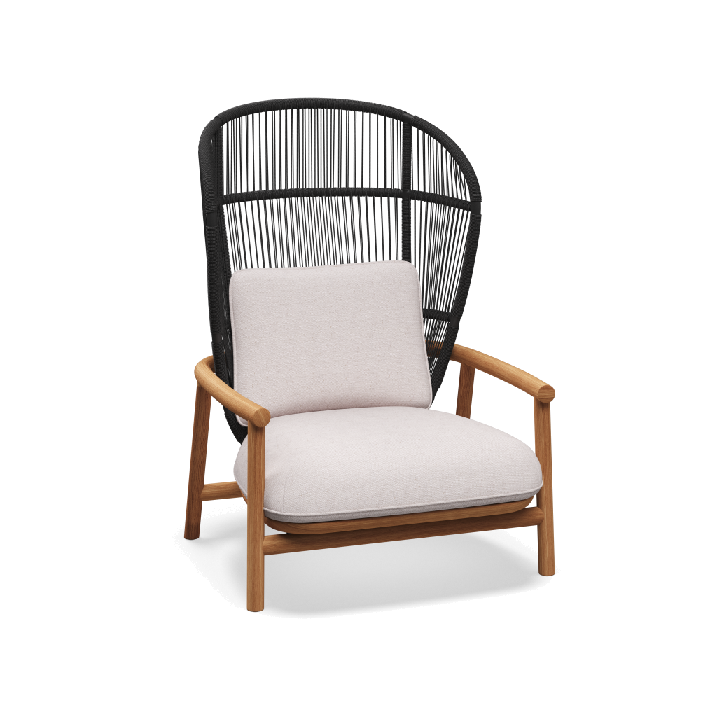 Fern High Back Lounge Chair — Meteor Raven met Ground Beach