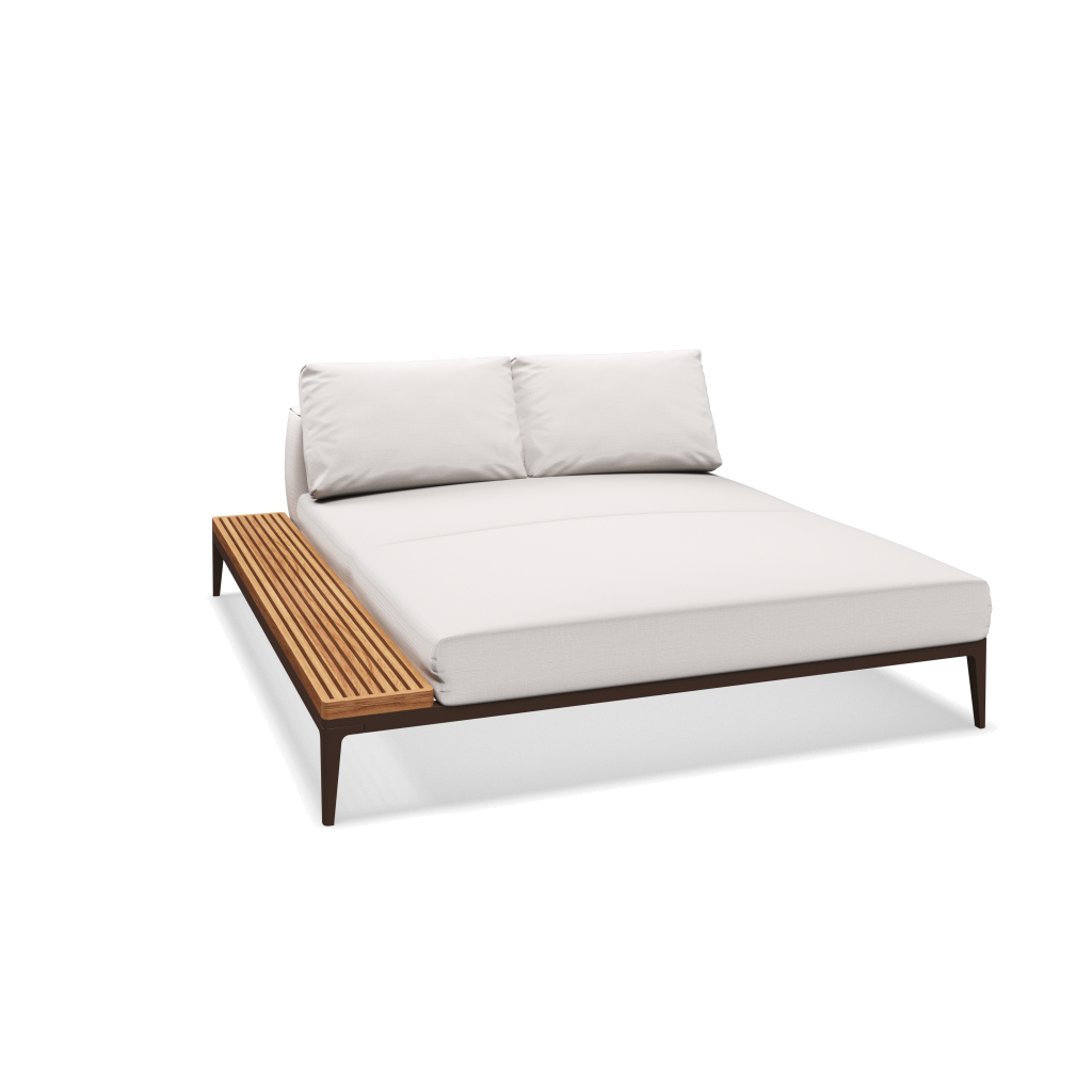 Grid chill chaise-element teak - Java Natural Teak met Willa Snow
