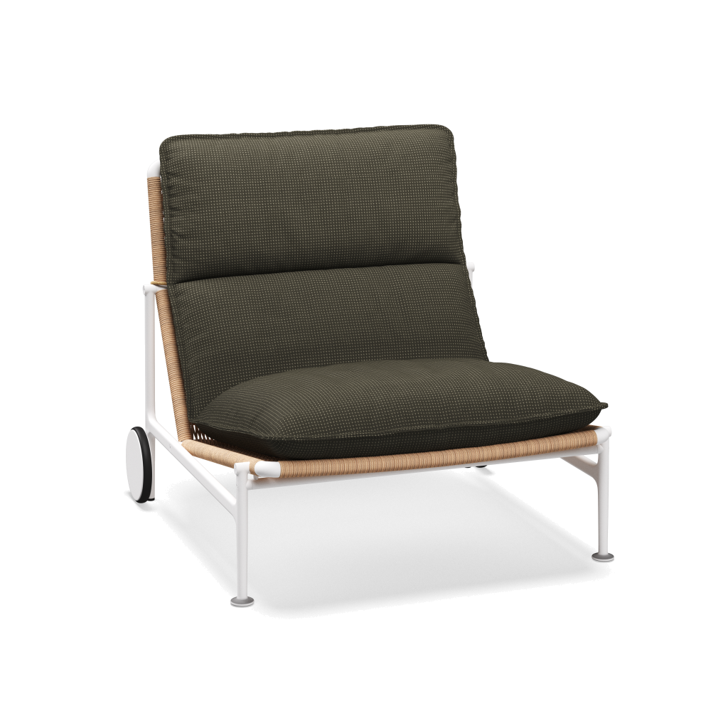 Zenith loungestoel — White Wheat met Robben Charcoal