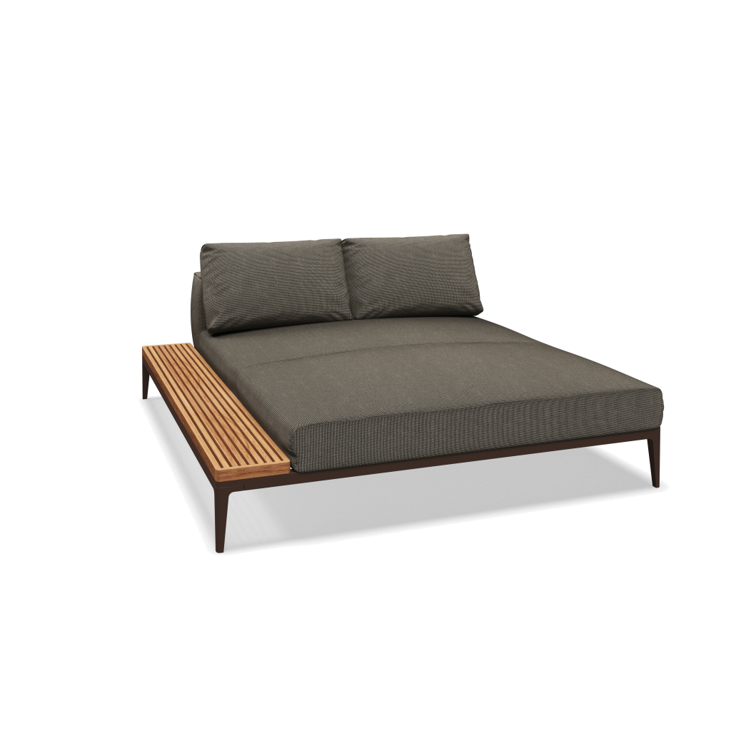 Grid chill chaise-element teak - Java Natural Teak met Cameron Granite