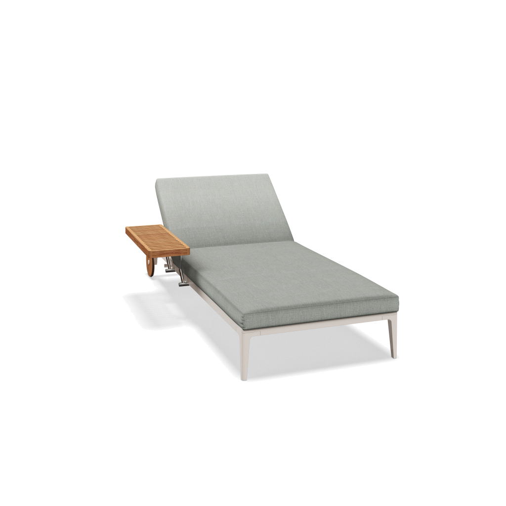 Grid ligbed - Bone Natural Teak met Willa Sage