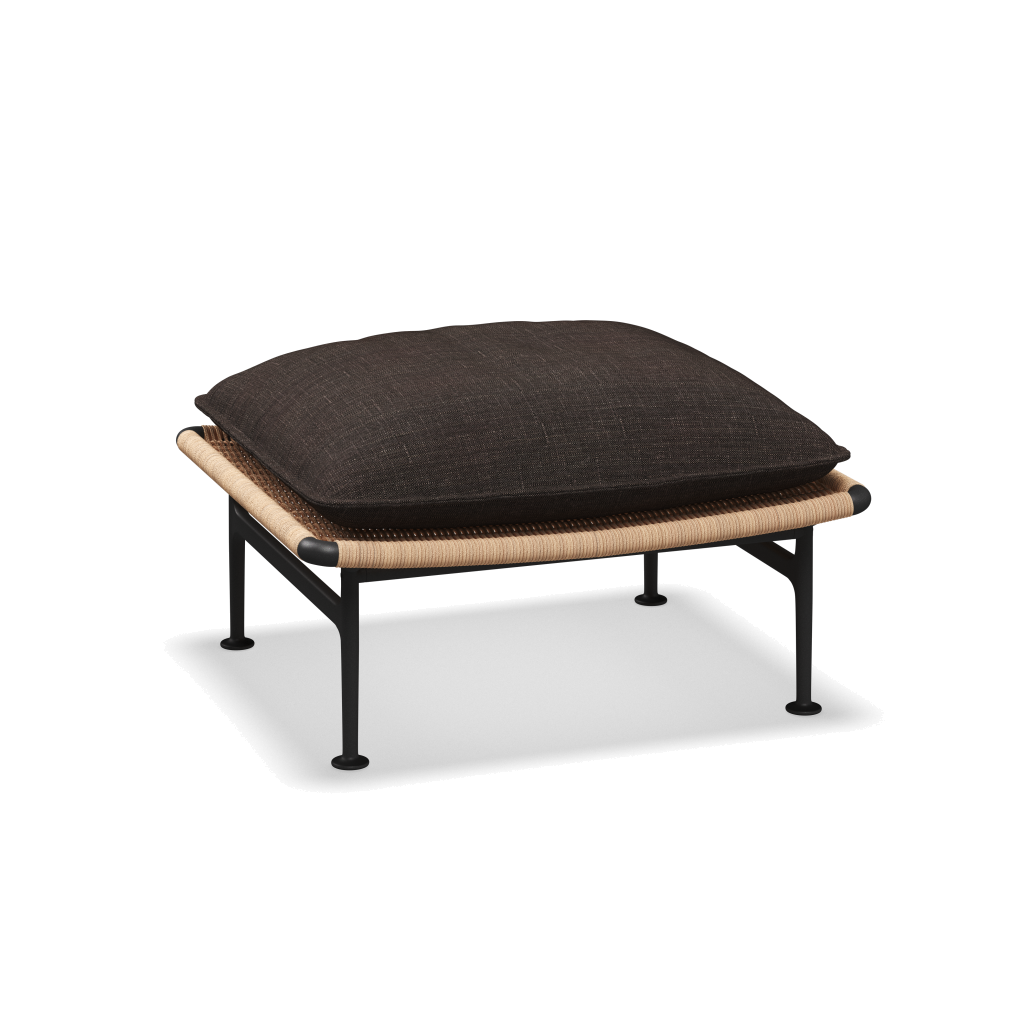 Zenith ottoman — Meteor Wheat met Willa Peat