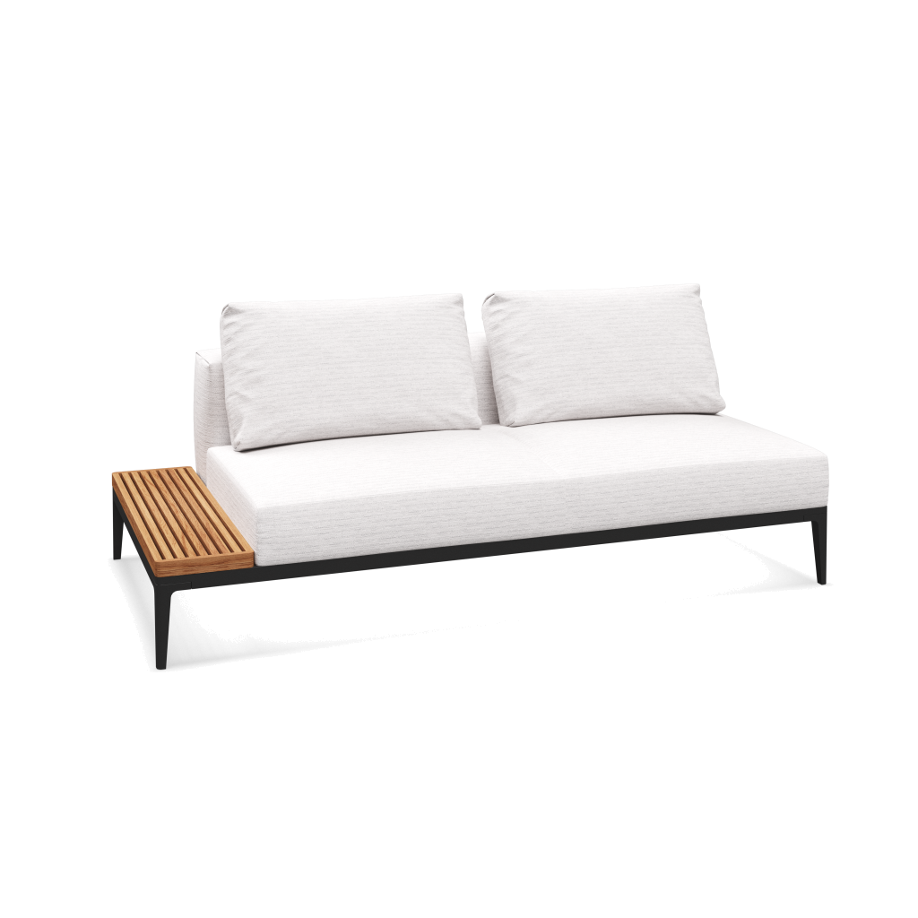 Grid eindelement met tafel teak - Meteor Natural Teak met Zenith Snow