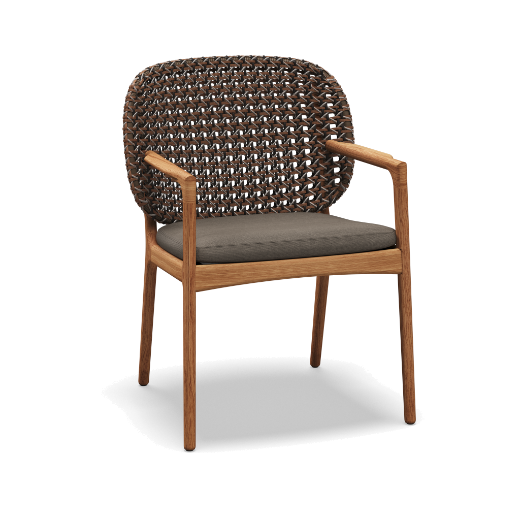 Kay Armchair — Brindle Wicker met Fife Platinum