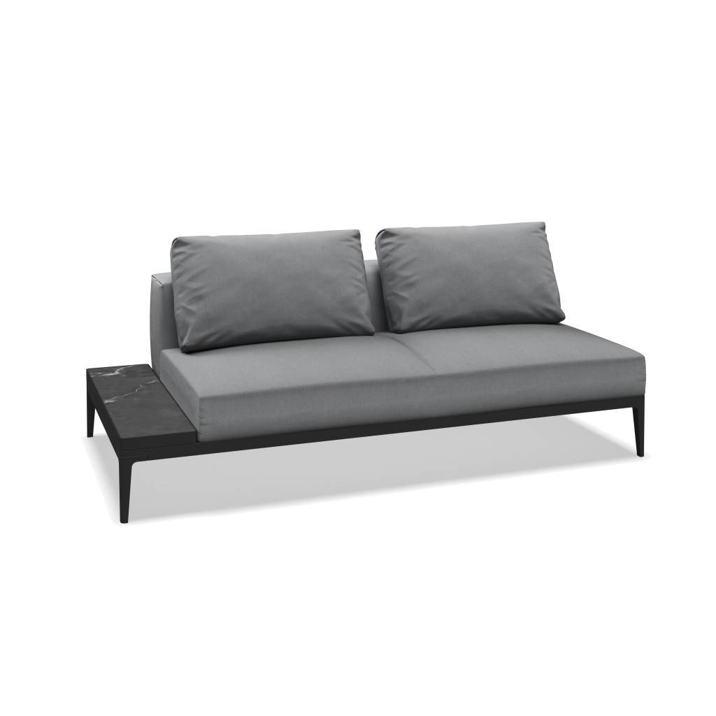 Grid eindelement met tafel keramisch - Meteor Nero met Castillo Smoke