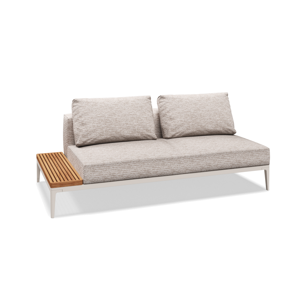 Grid eindelement met tafel teak - Bone Natural Teak met Zenith Dune