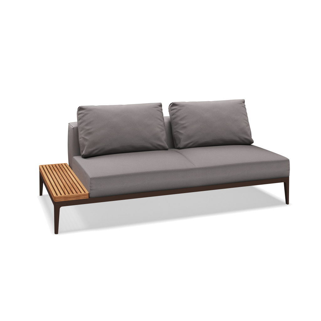Grid eindelement met tafel teak - Java Natural Teak met Blend Fog