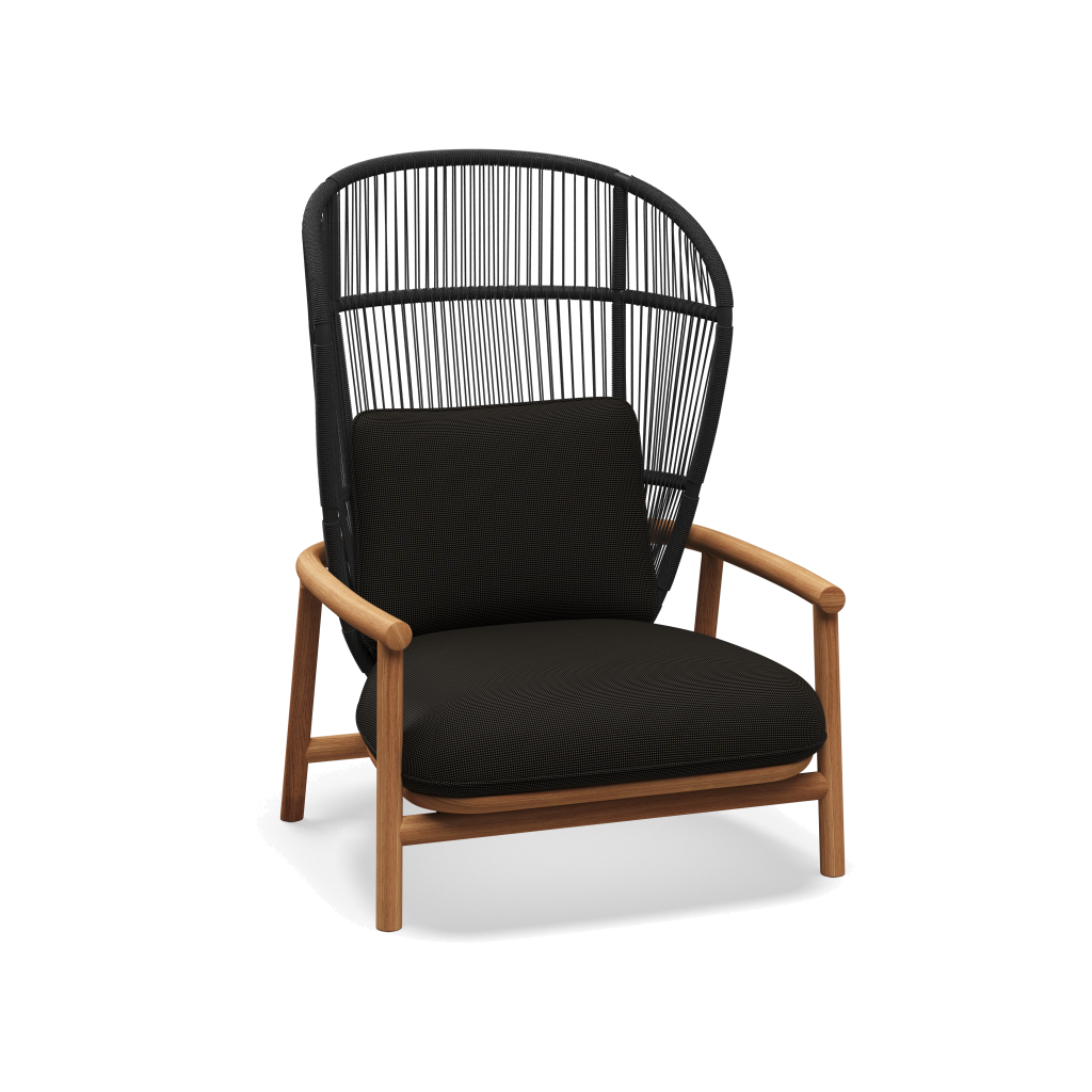 Fern High Back Lounge Chair — Meteor Raven met Fife Granite