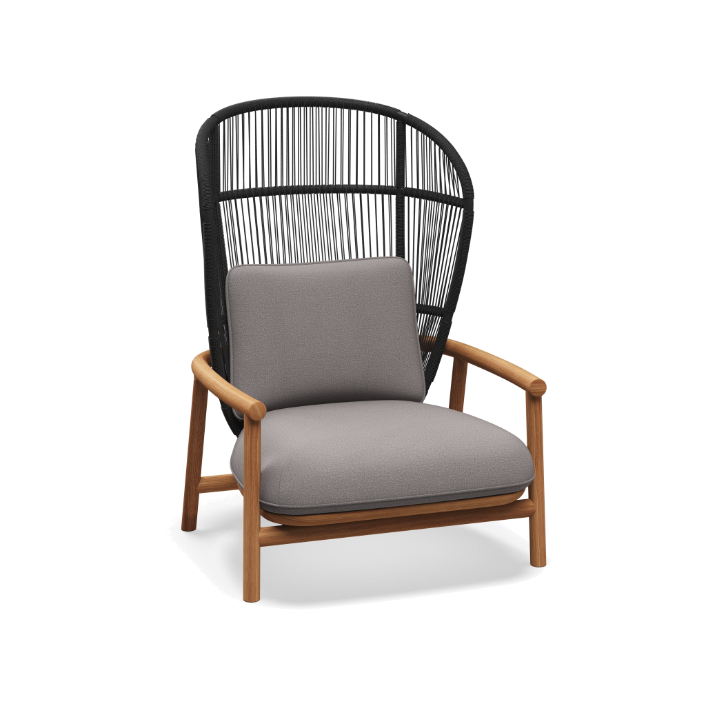 Fern High Back Lounge Chair — Meteor Raven met Blend Fog