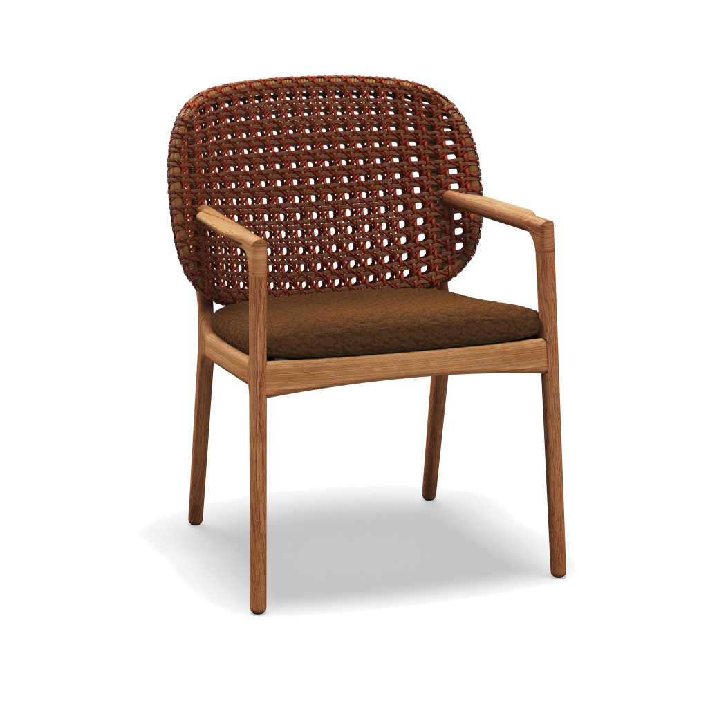 Kay Armchair — Copper Wicker met Wave Russet