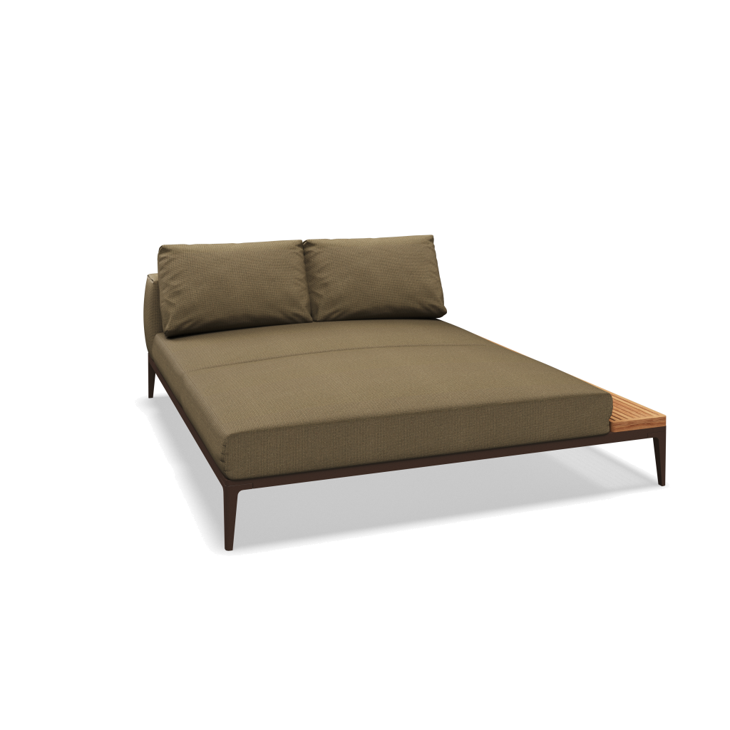 Grid chill chaise-element teak - Java Natural Teak met Loom 3 Castlerock