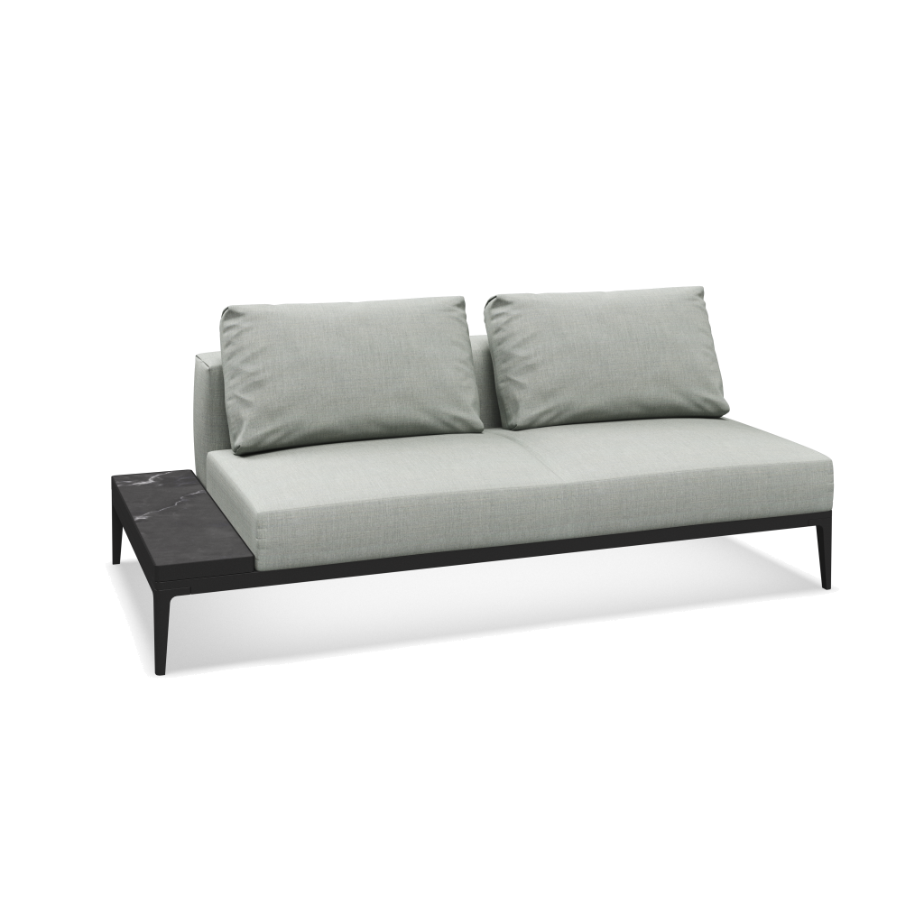 Grid eindelement met tafel keramisch - Meteor Nero met Willa Sage