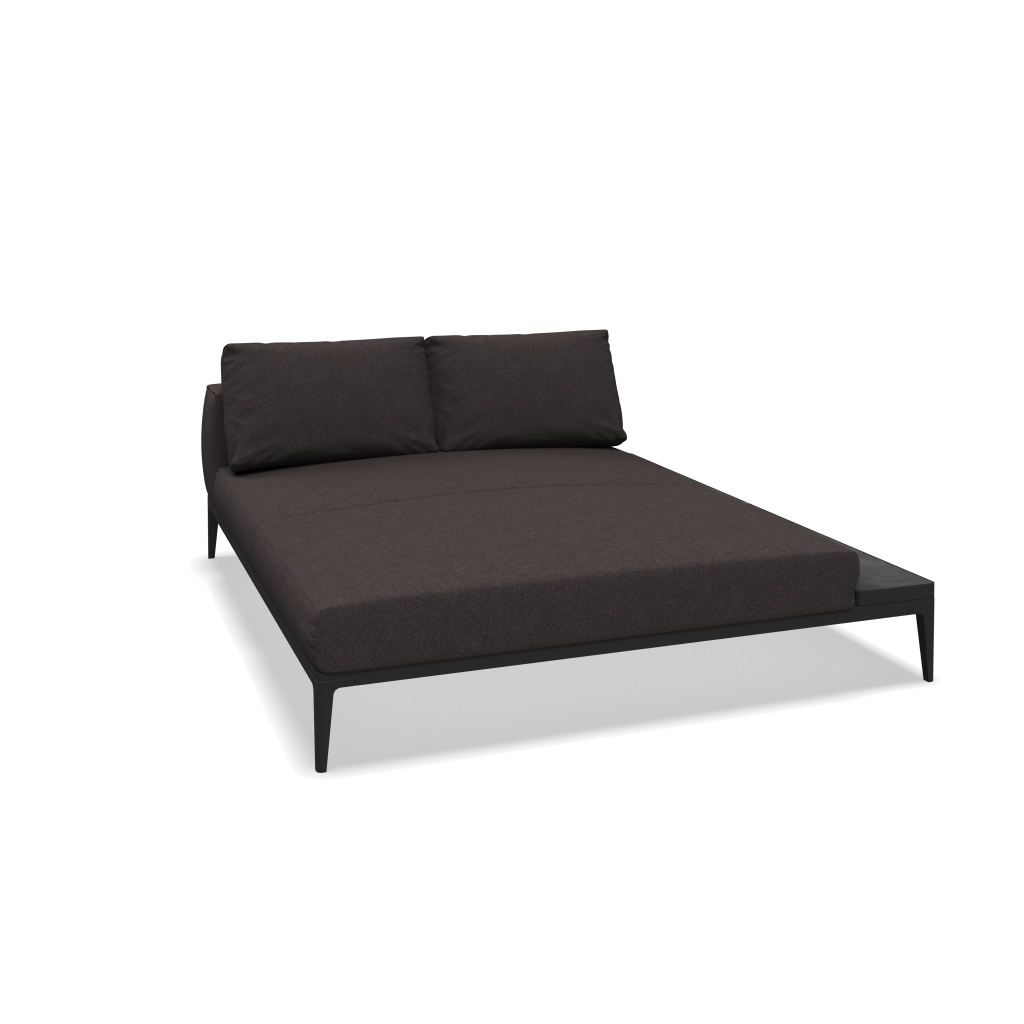 Grid chill chaise-element keramisch - Meteor Nero met Ground Charcoal
