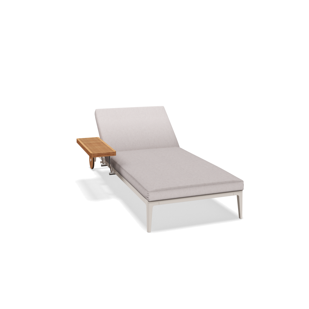 Grid ligbed - Bone Natural Teak met Ground Beach