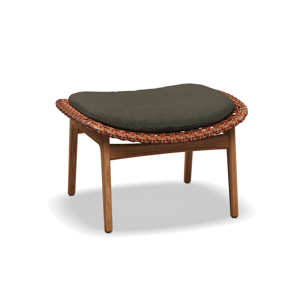 Kay Ottoman — Copper Wicker met Robben Charcoal