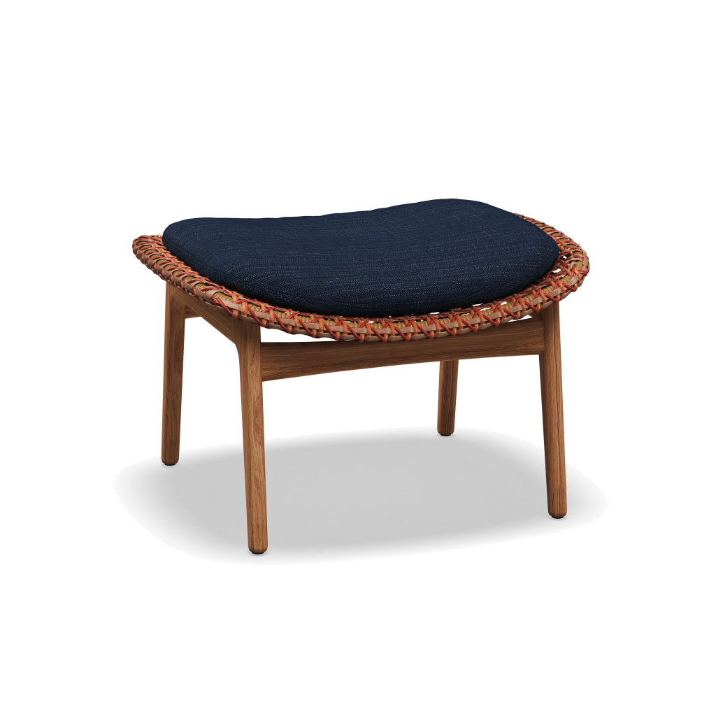 Kay Ottoman — Copper Wicker met Willa Denim