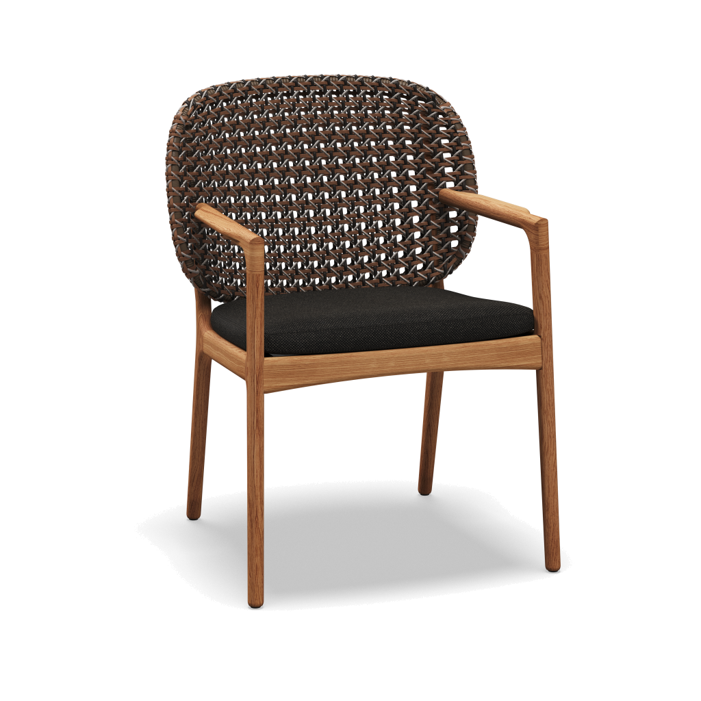 Kay Armchair — Brindle Wicker met Ravel Sable