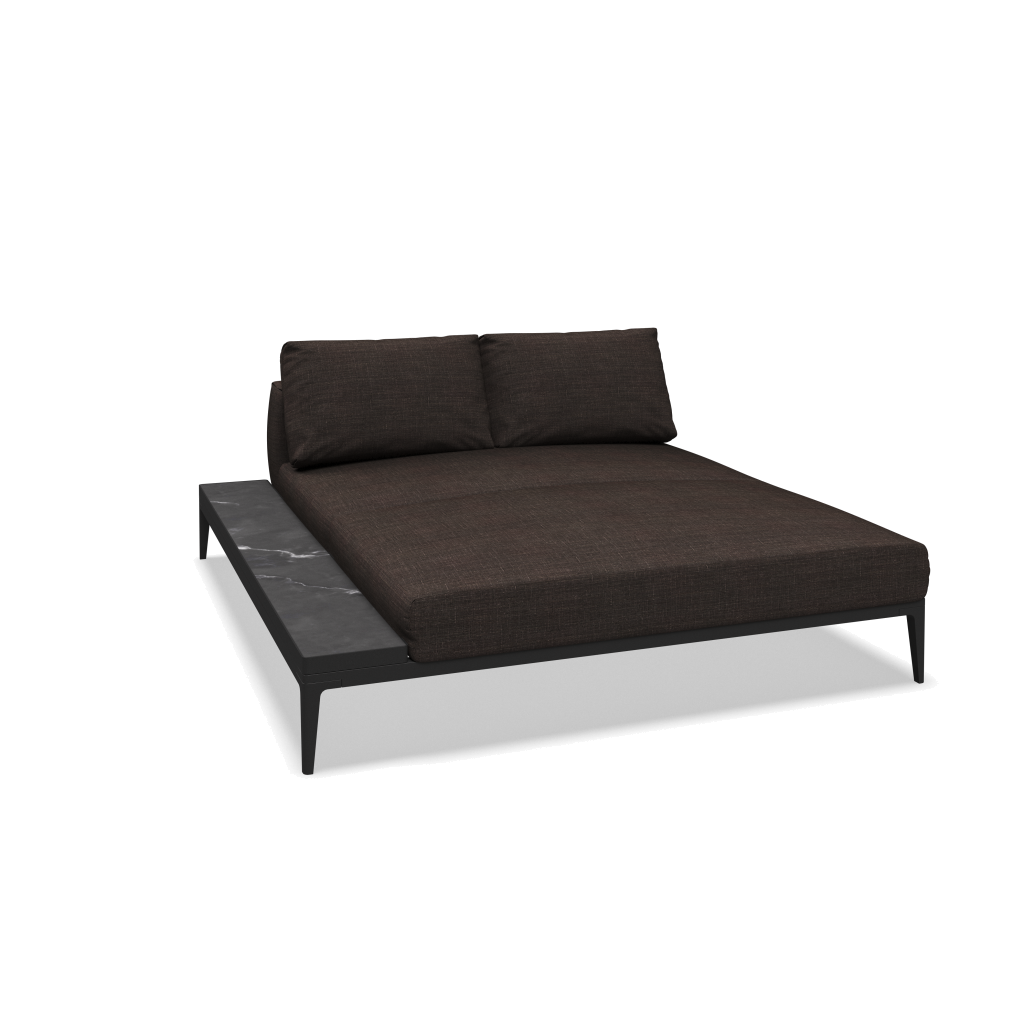 Grid chill chaise-element keramisch - Meteor Nero met Willa Peat