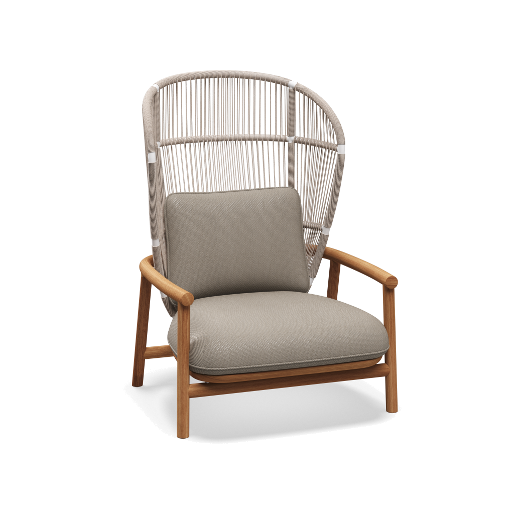 Fern High Back Lounge Chair — White Dune met Dot Nimbus