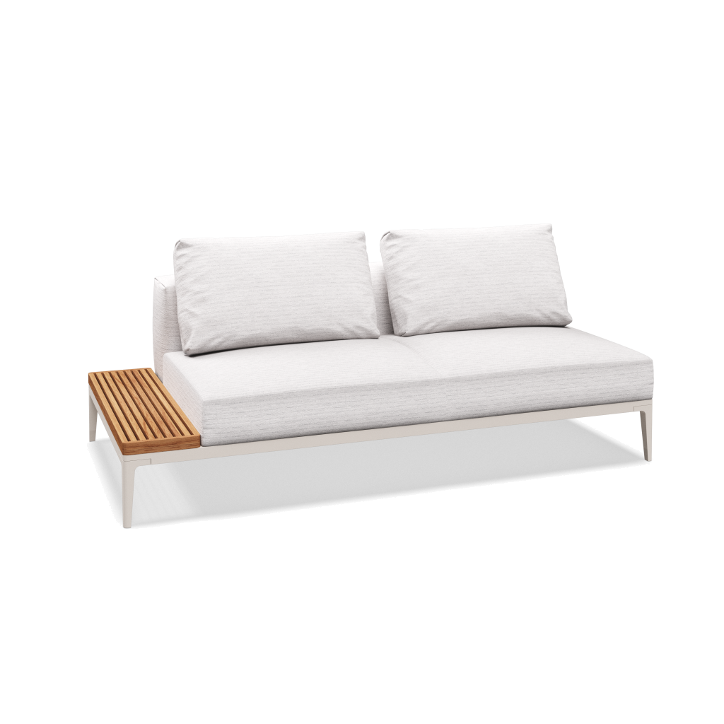 Grid eindelement met tafel teak - Bone Natural Teak met Zenith Snow
