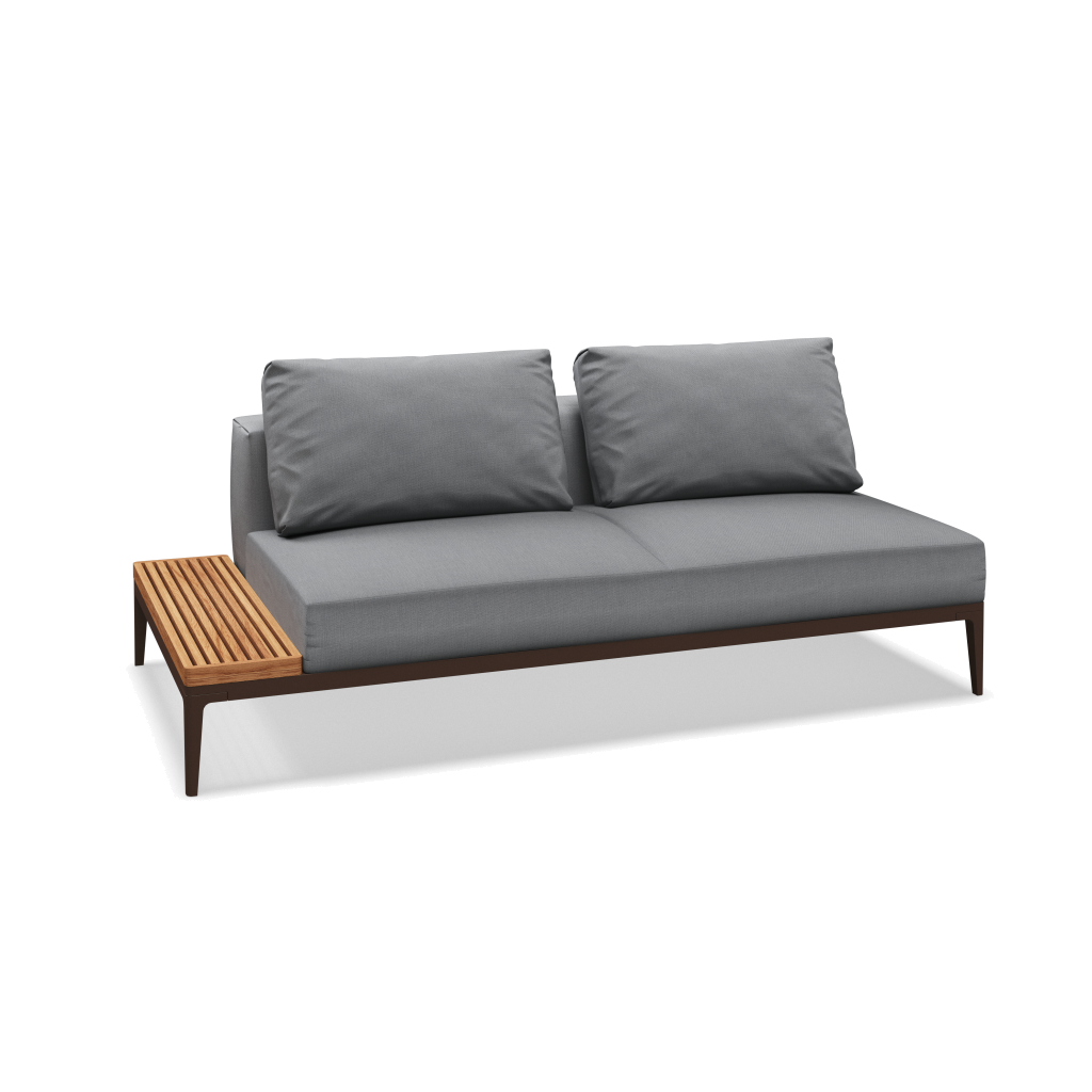 Grid eindelement met tafel teak - Java Natural Teak met Castillo Smoke