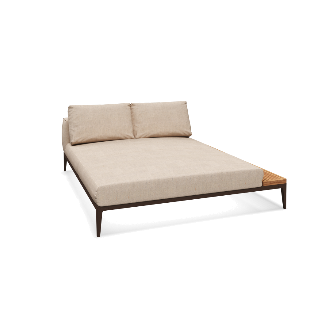 Grid chill chaise-element teak - Java Natural Teak met Ground Sand