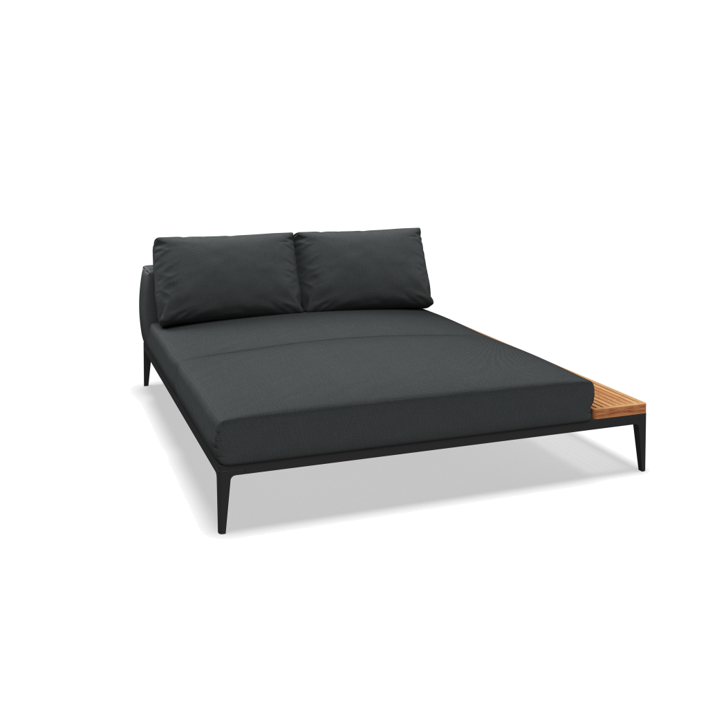 Grid chill chaise-element teak - Meteor Natural Teak met Castillo Shadow