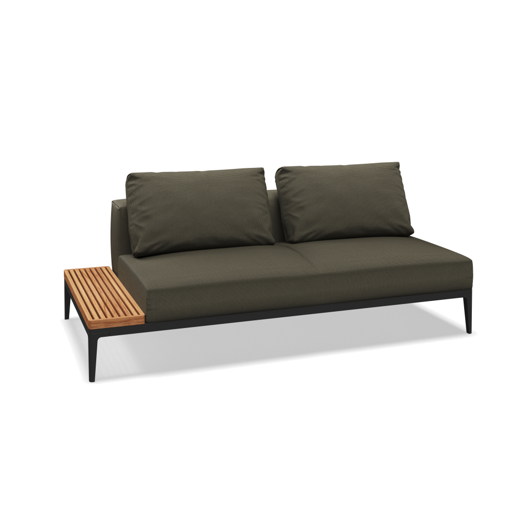 Grid eindelement met tafel teak - Meteor Natural Teak met Robben Charcoal