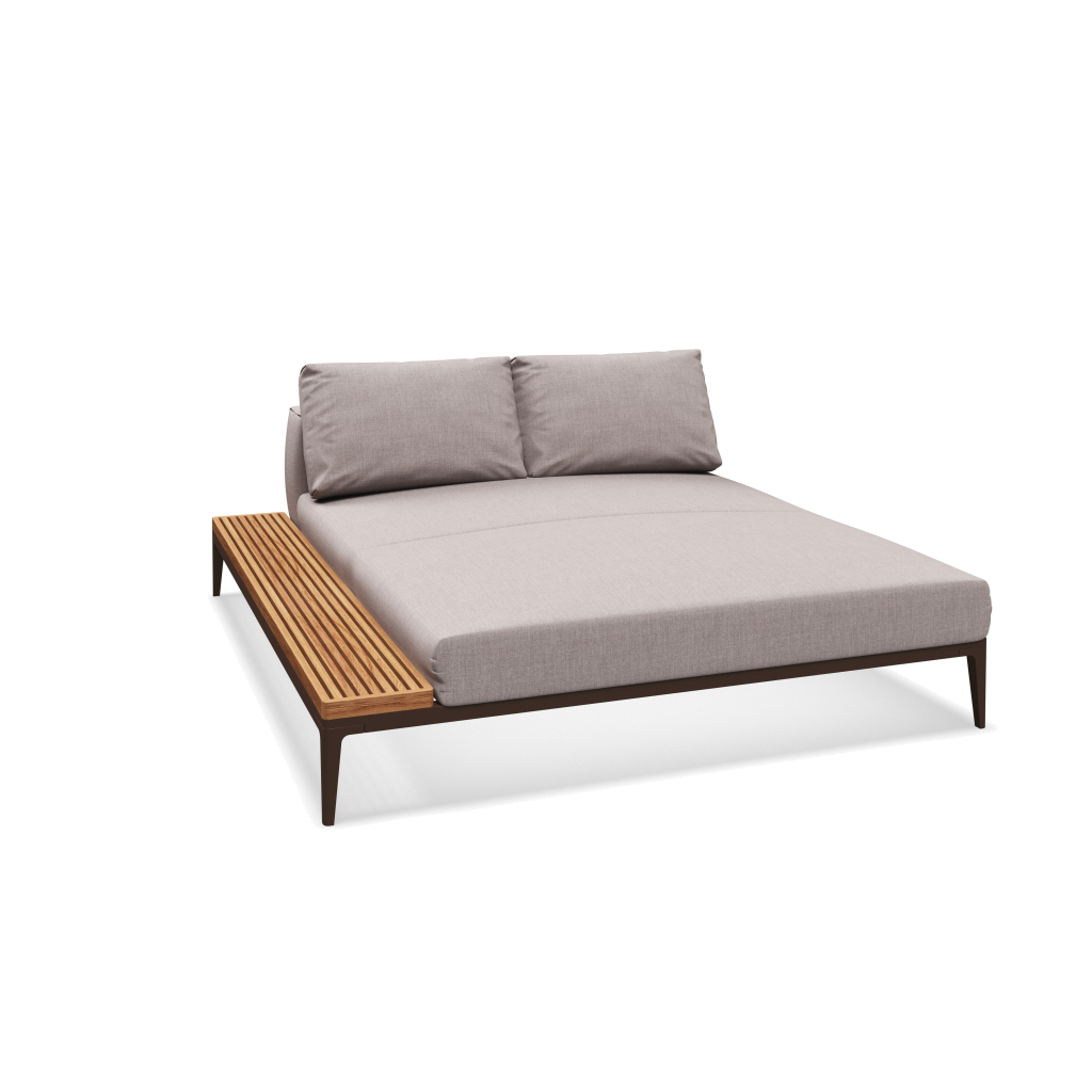 Grid chill chaise-element teak - Java Natural Teak met Willa Chincilla