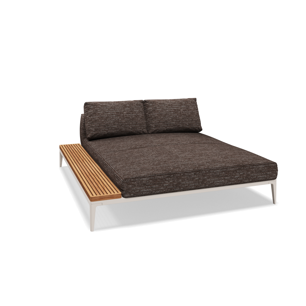 Grid chill chaise-element teak - Bone Natural Teak met Zenith Earthen