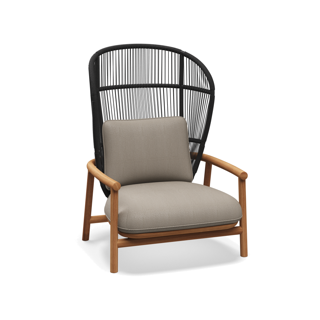 Fern High Back Lounge Chair — Meteor Raven met Dot Nimbus