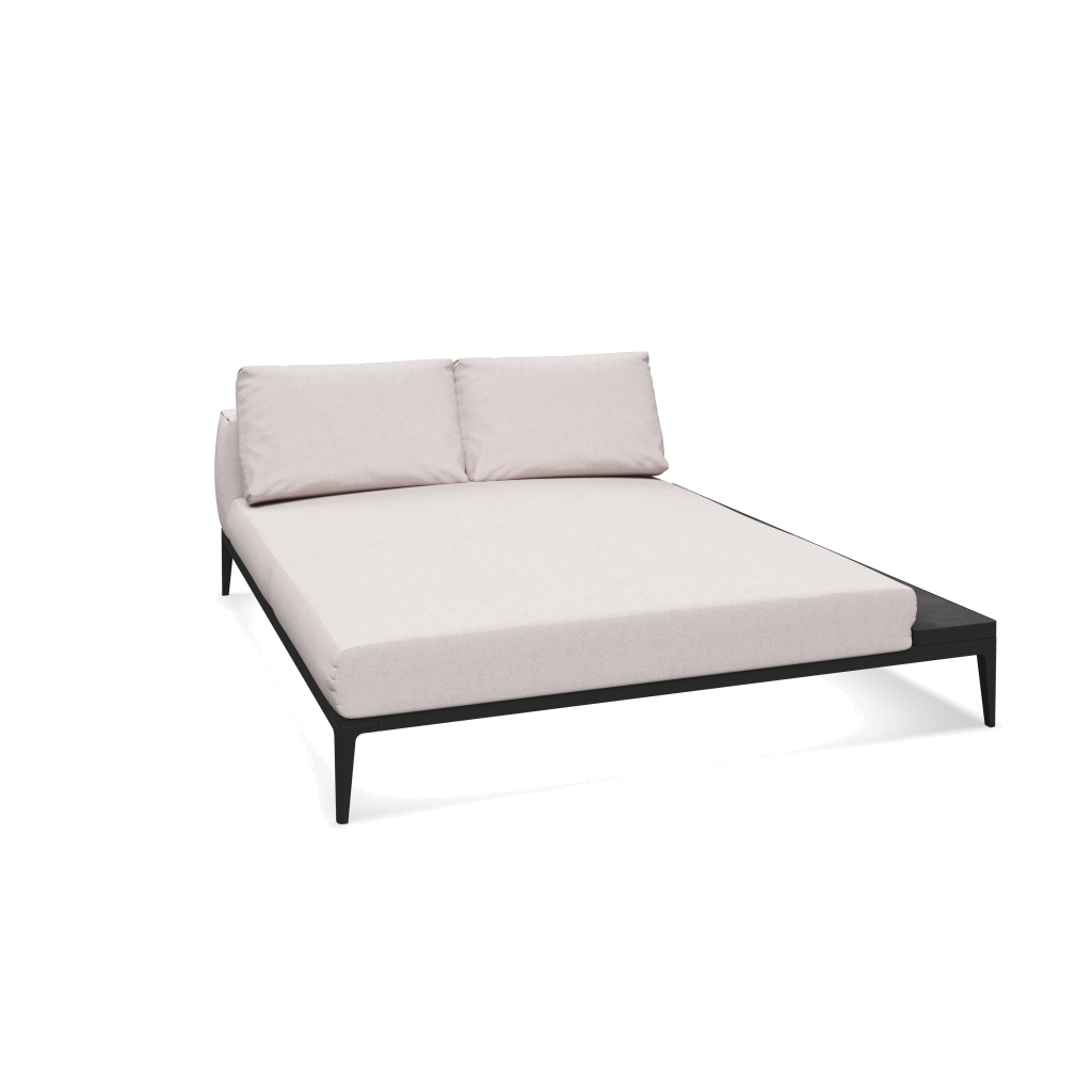 Grid chill chaise-element keramisch - Meteor Nero met Ground Beach