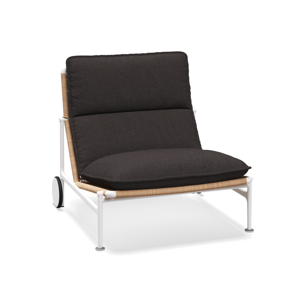 Zenith loungestoel — White Wheat met Ground Charcoal