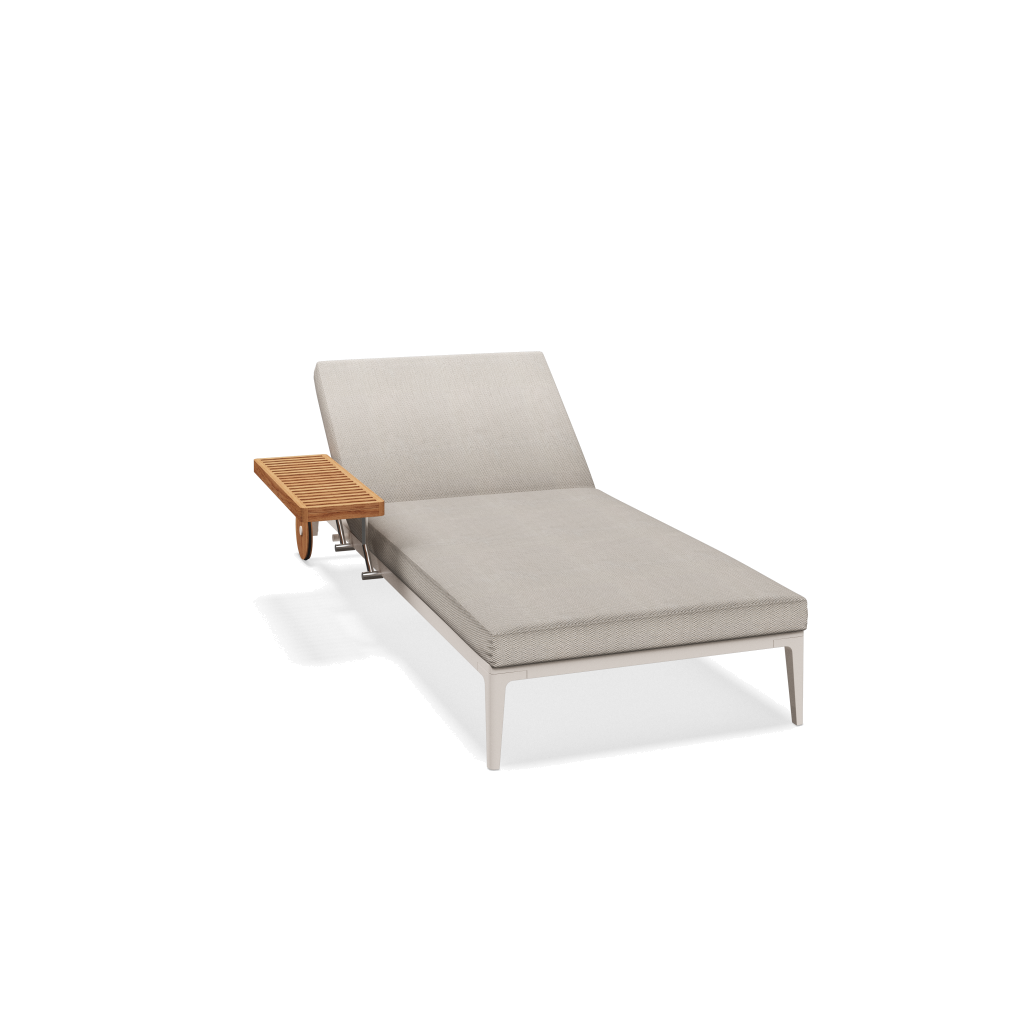 Grid ligbed - Bone Natural Teak met Lopi Marble