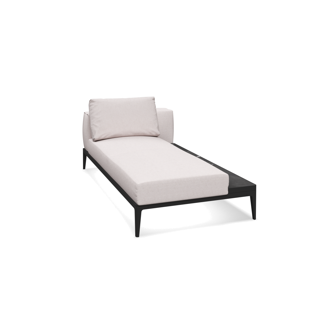 Grid chaise-element keramisch - Meteor Nero met Ground Beach