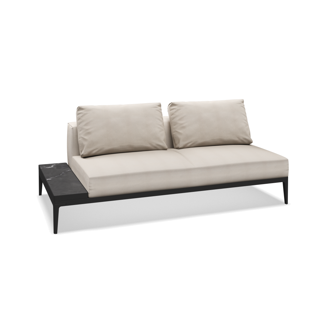 Grid eindelement met tafel keramisch - Meteor Nero met Blend Linen
