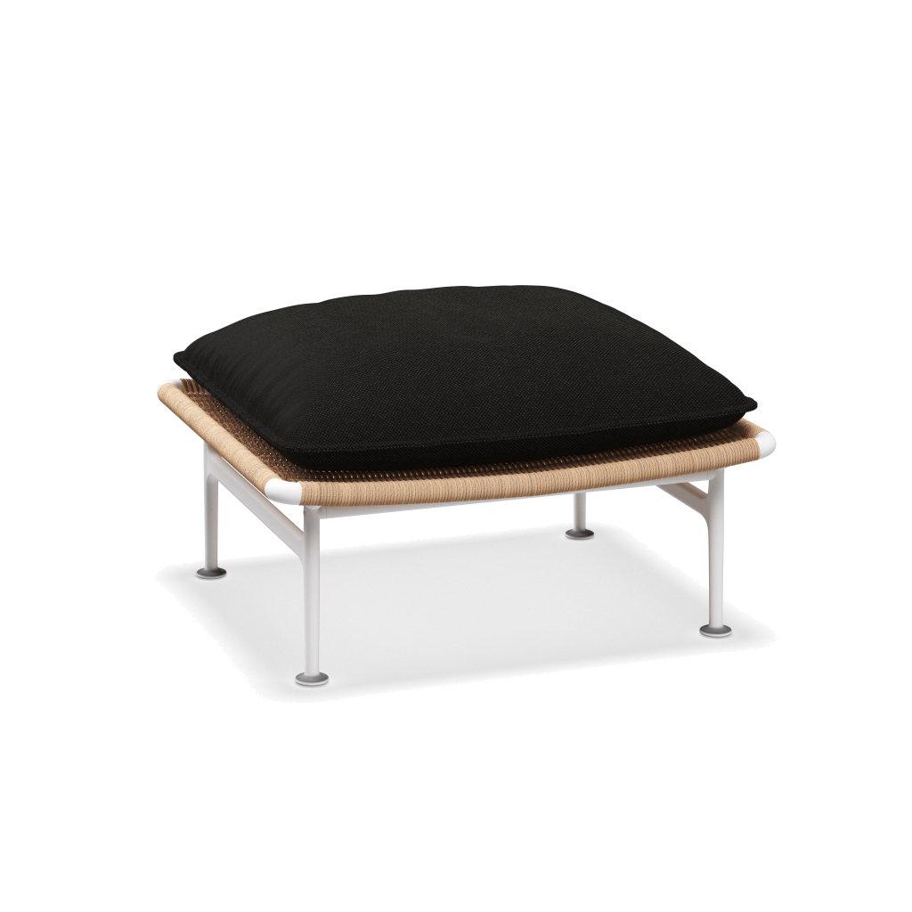 Zenith ottoman — White Wheat met Ravel Sable