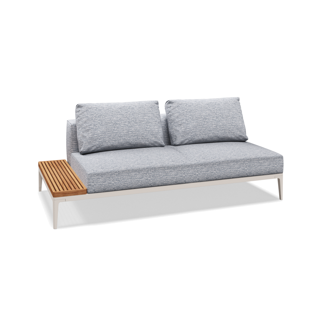 Grid eindelement met tafel teak - Bone Natural Teak met Zenith Denim