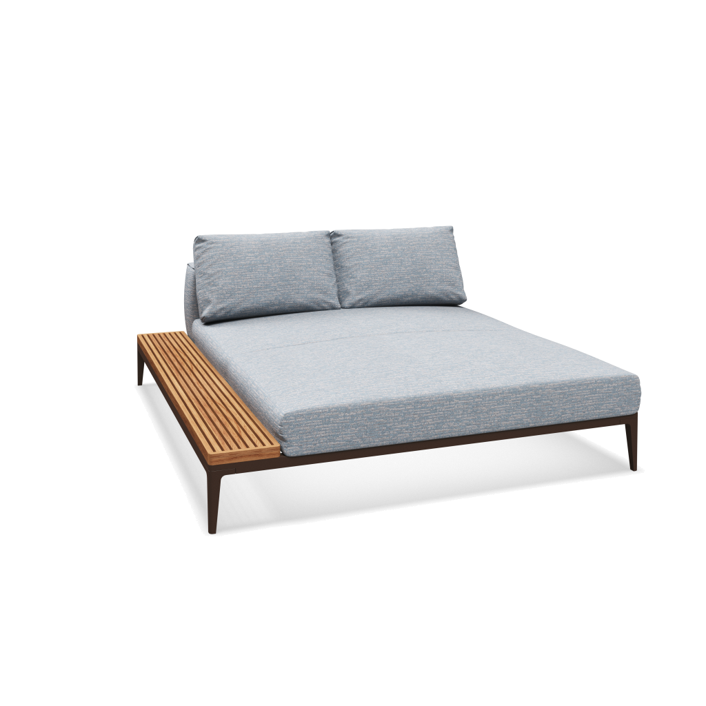 Grid chill chaise-element teak - Java Natural Teak met Zenith Sky