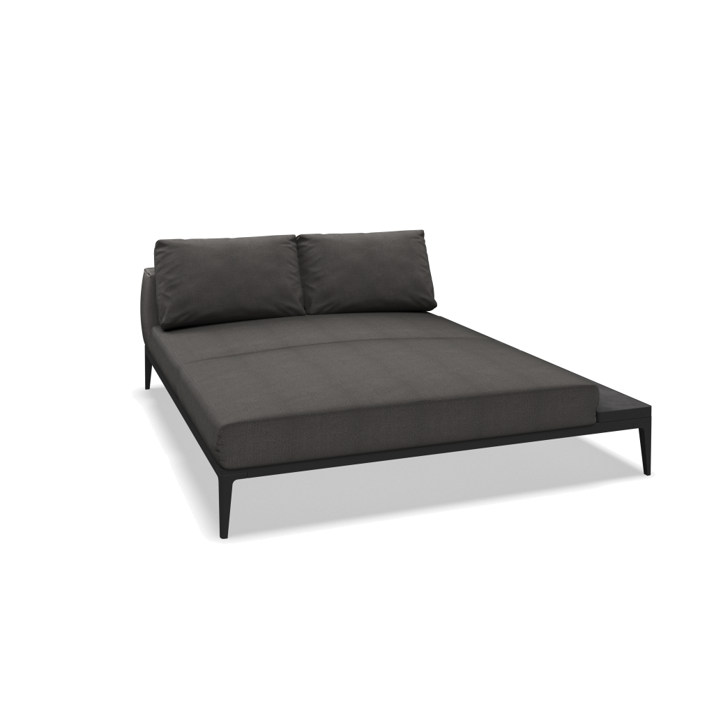 Grid chill chaise-element keramisch - Meteor Nero met Blend Coal