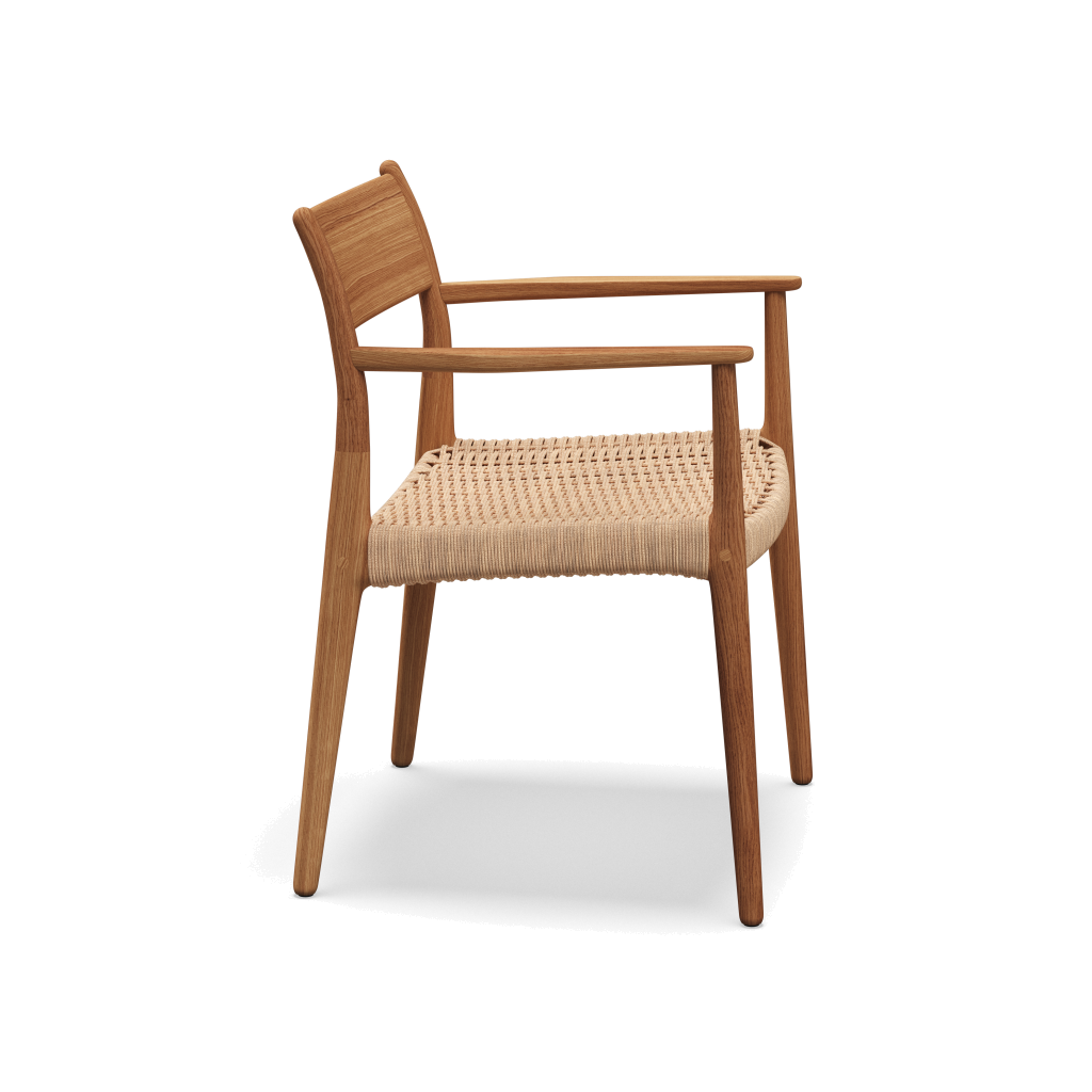 Gloster Lima Armstoel — teak met papierkoord zitting (3/3)