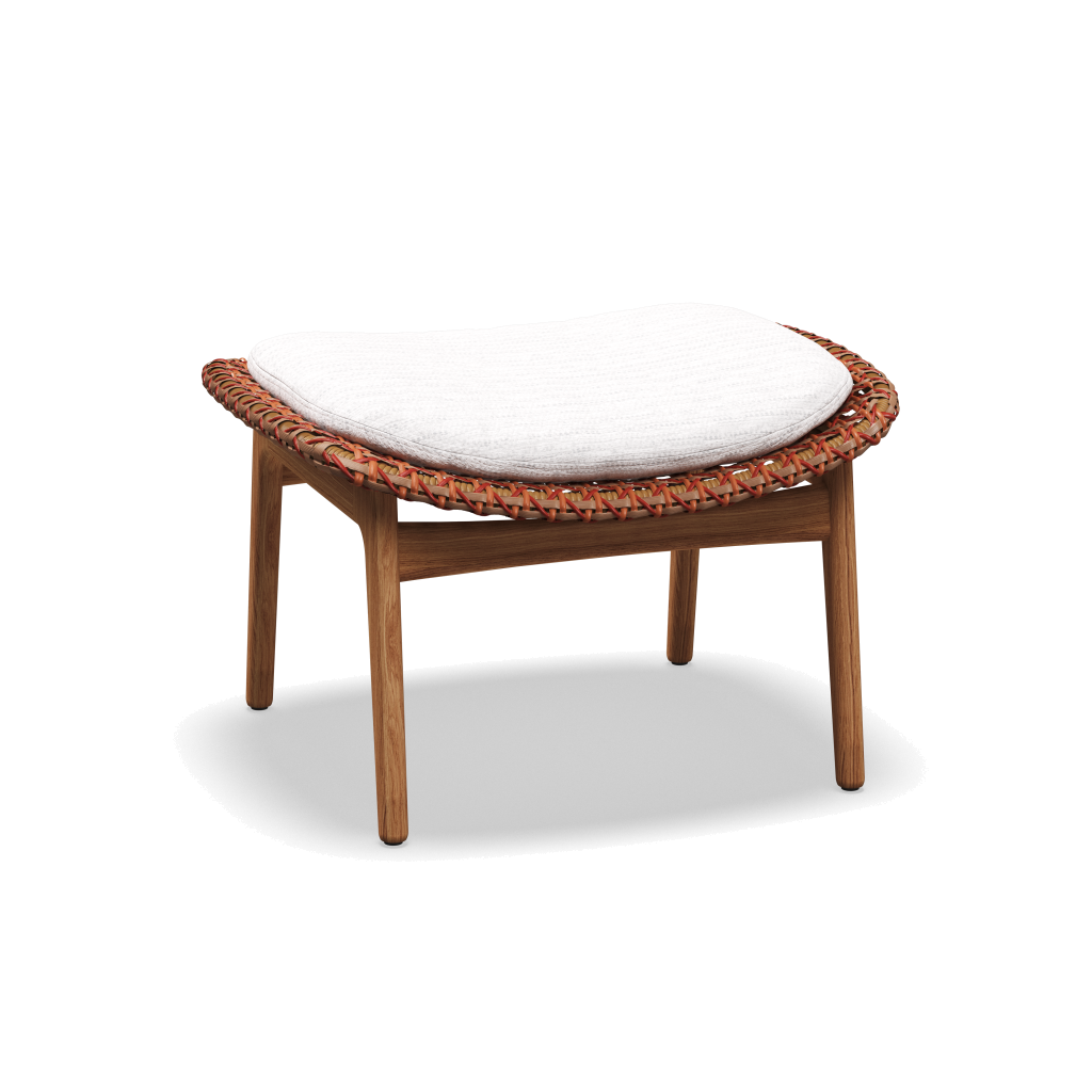 Kay Ottoman — Copper Wicker met Zenith Snow