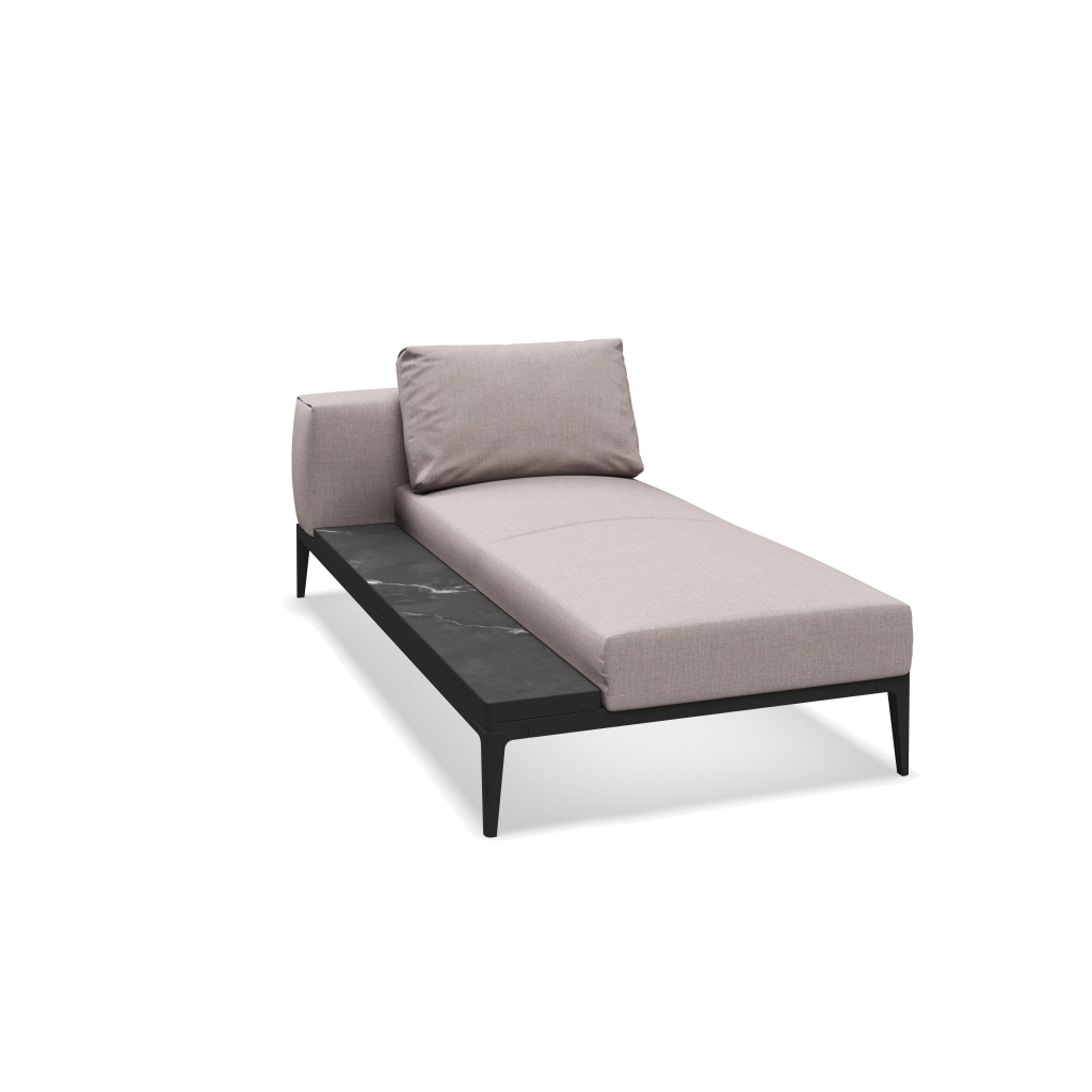 Grid chaise-element keramisch - Meteor Nero met Willa Chincilla