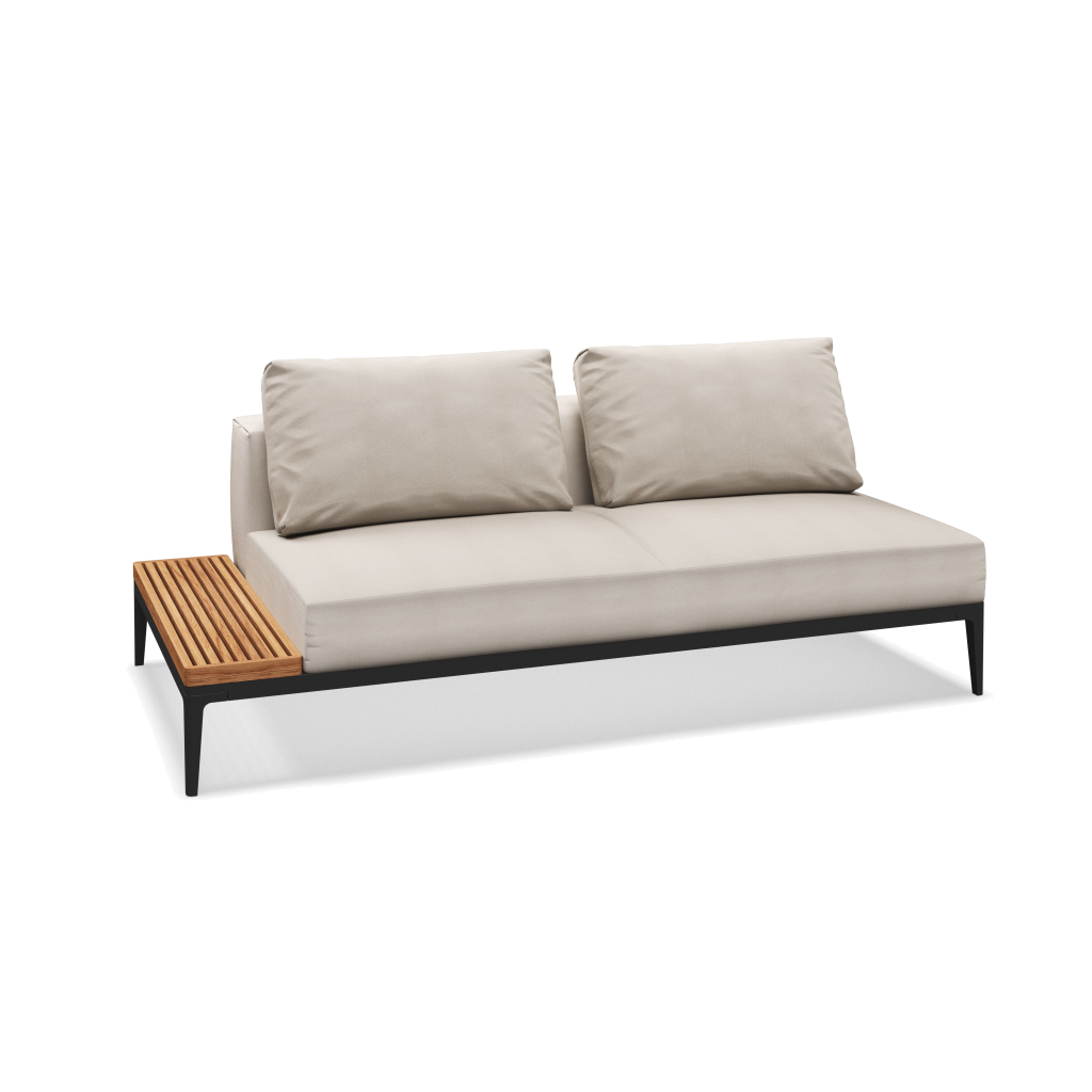 Grid eindelement met tafel teak - Meteor Natural Teak met Blend Linen