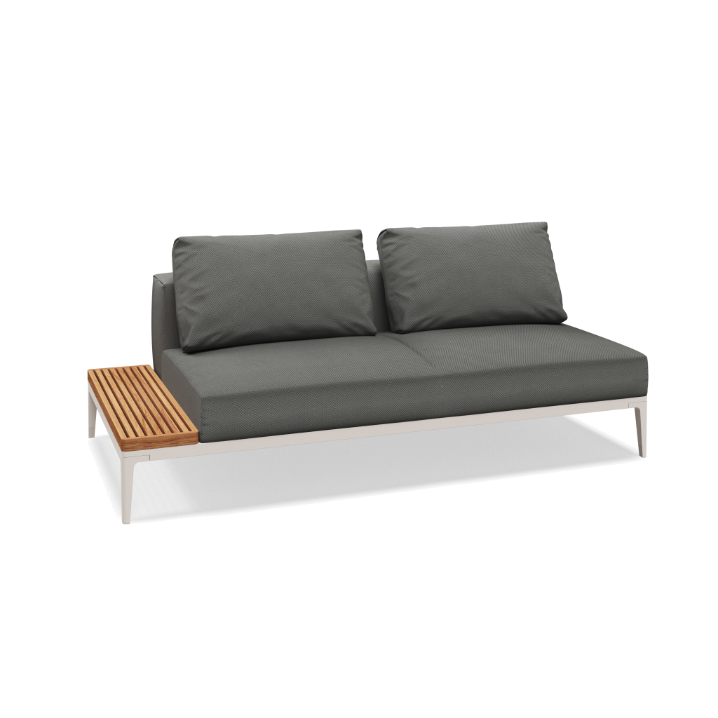 Grid eindelement met tafel teak - Bone Natural Teak met Lopi Charcoal