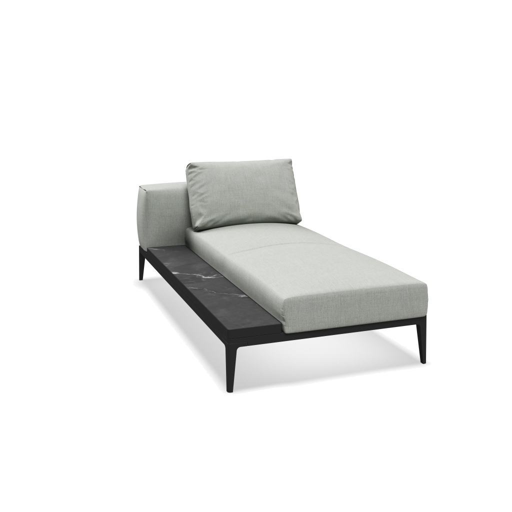 Grid chaise-element keramisch - Meteor Nero met Willa Sage